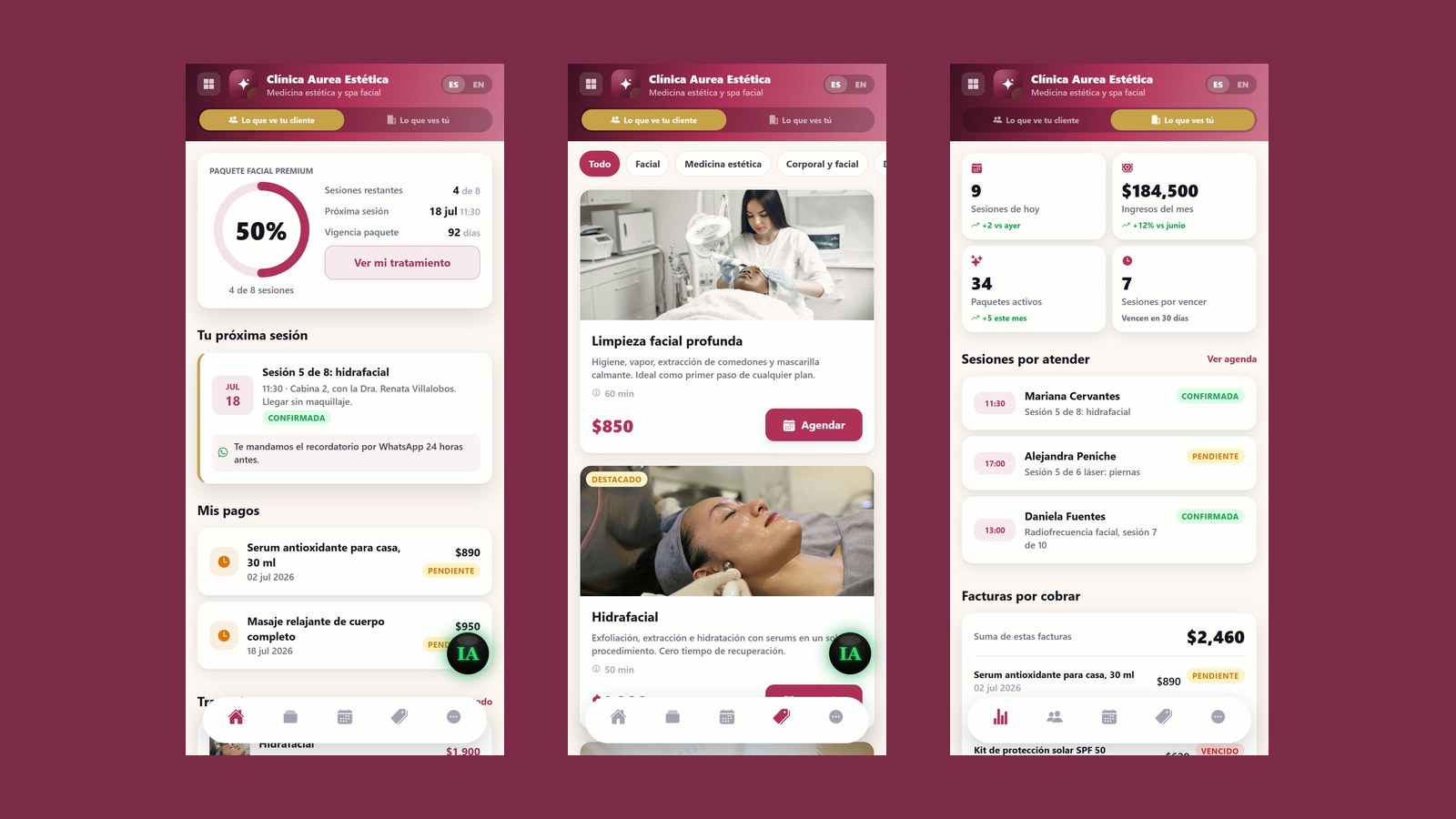 Toda tu clínica de belleza en una app: control total para tus clientes, tu equipo y tu agenda