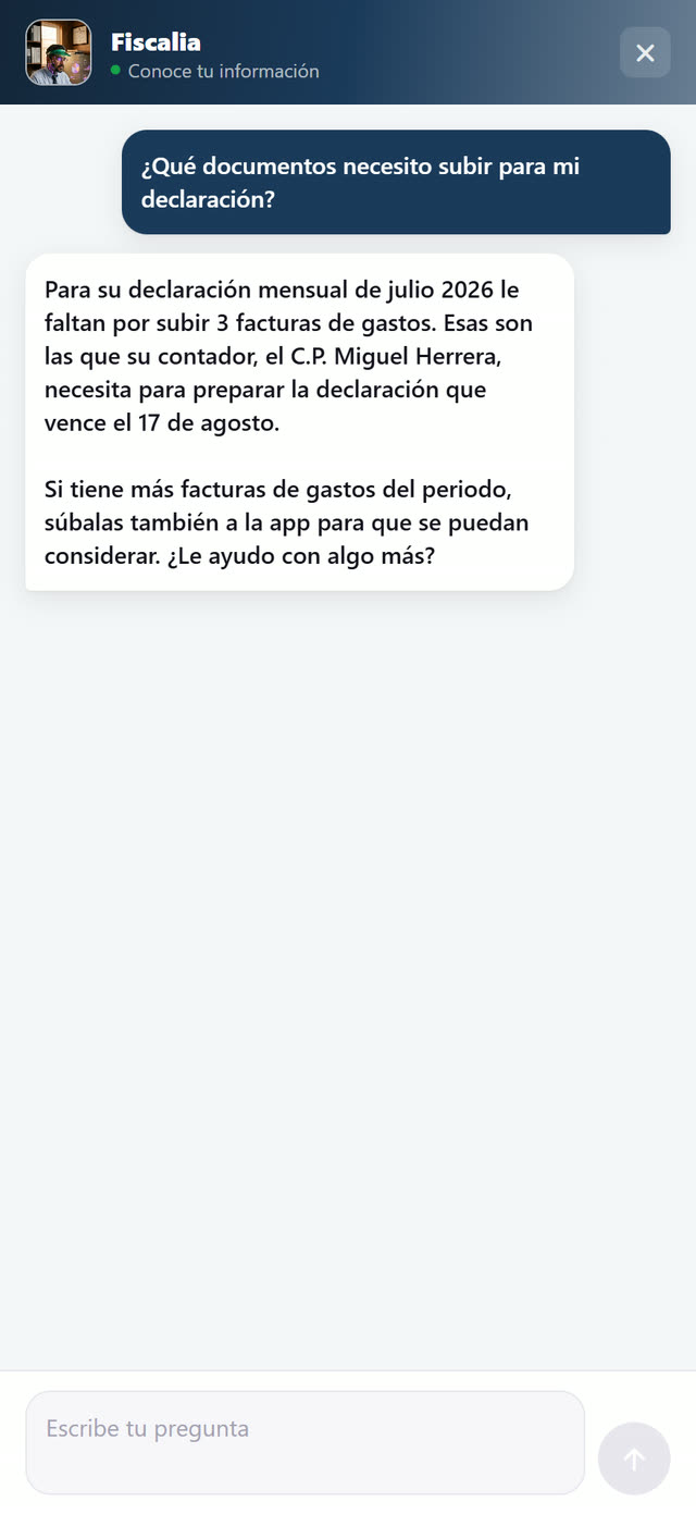 Responde personalizado: qué le falta, sus fechas y a quién acudir.