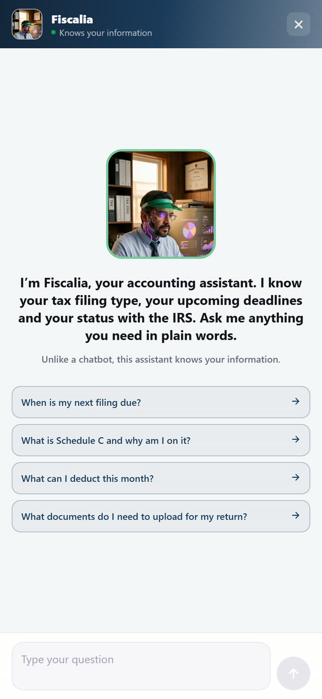 Your AI assistant: it knows each client’s filing status and obligations.