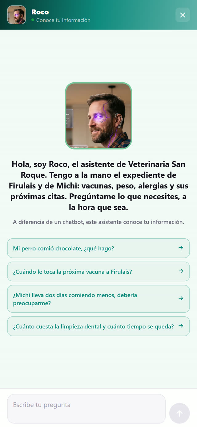 Roco, tu asistente con IA: conoce el expediente de cada paciente.